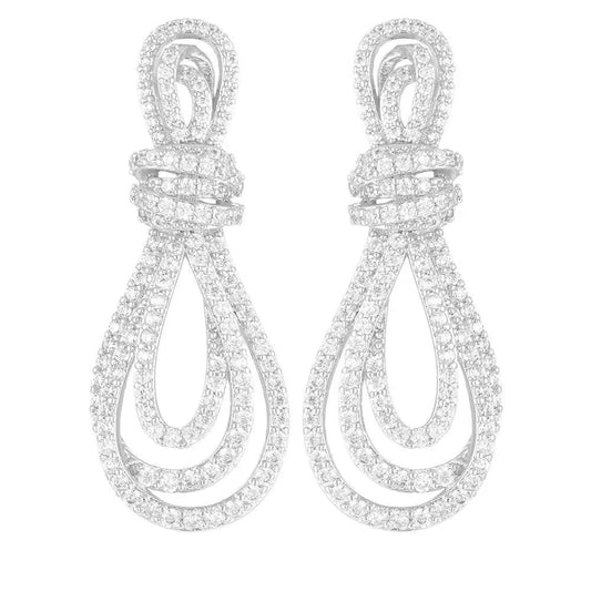 The Stella Micro Pave Crystal Drop Earrings - Multiple Colors