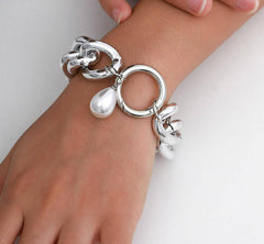 Chain Bracelet with Pearl Pendant Bracelet for Women