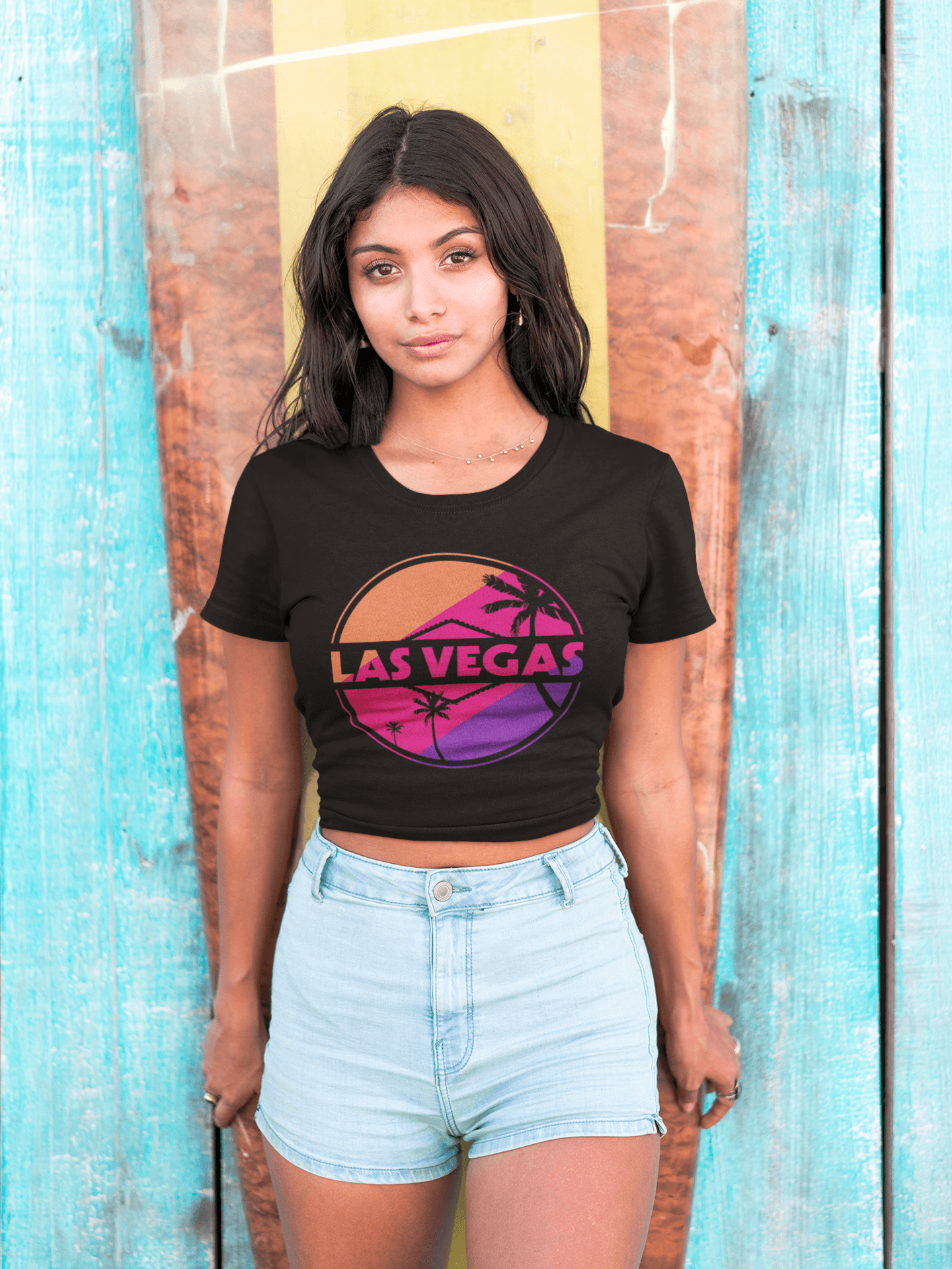 Vegas Glam Crop Tee