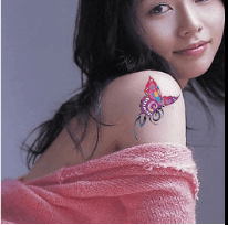 3D Butterfly Flower Tattoo Sticker