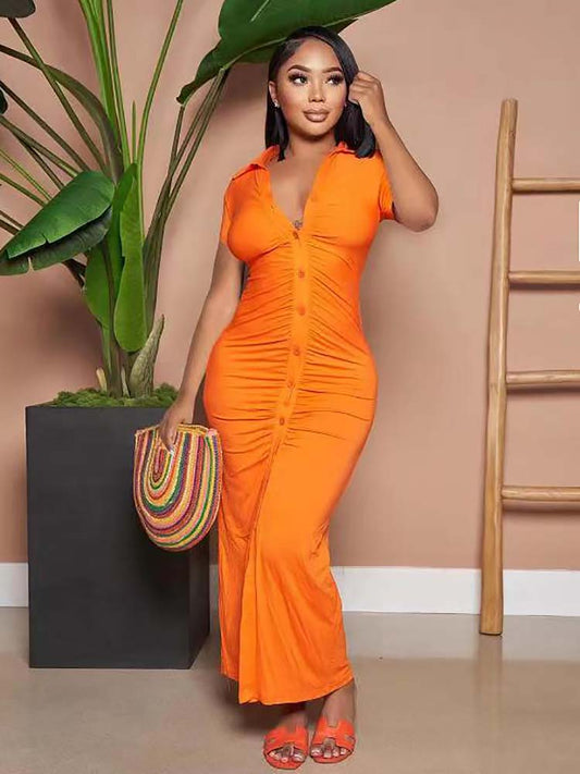 Ruched Long Dress
