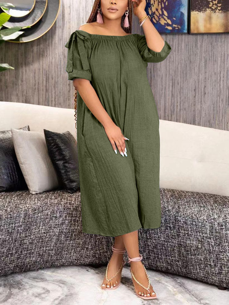 Off Shoulder Pockets Loose Jumpsuit