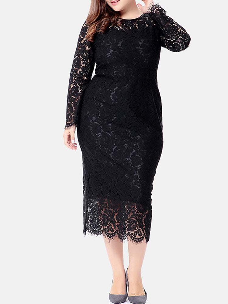 Long Sleeve Lace Maxi Dress
