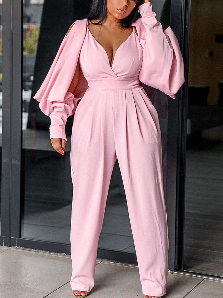 Irregular Long Sleeve Jumpsuit
