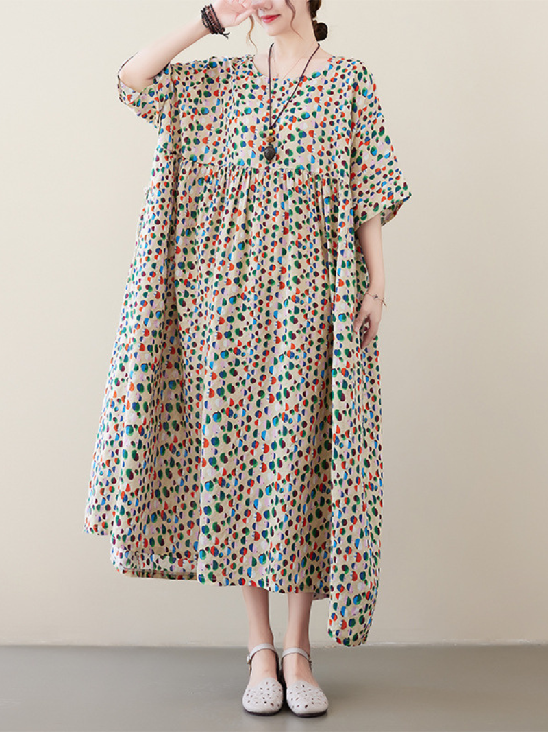 Womens Casual Summer Fashion Floral Smock Dress