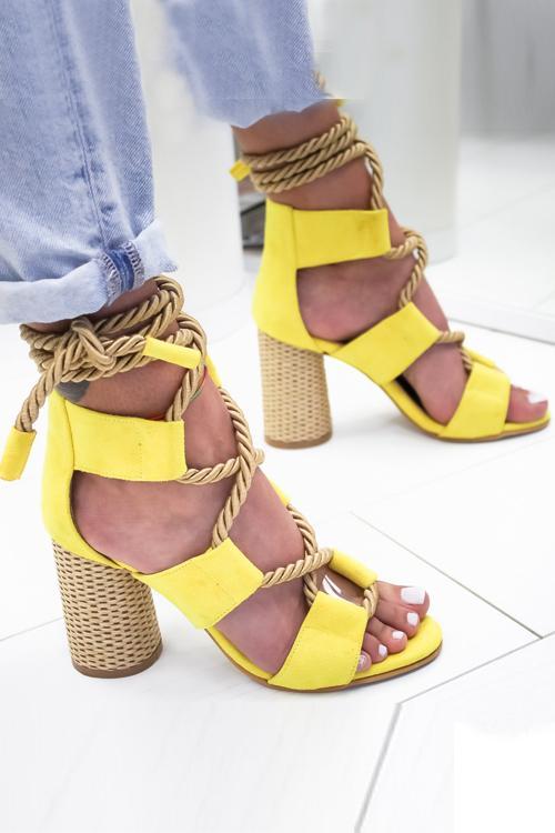 Hemp Rope Lace Up Platform Sandal