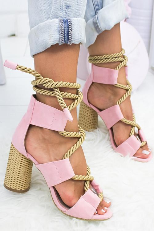 Hemp Rope Lace Up Platform Sandal