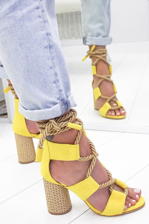 Hemp Rope Lace Up Platform Sandal