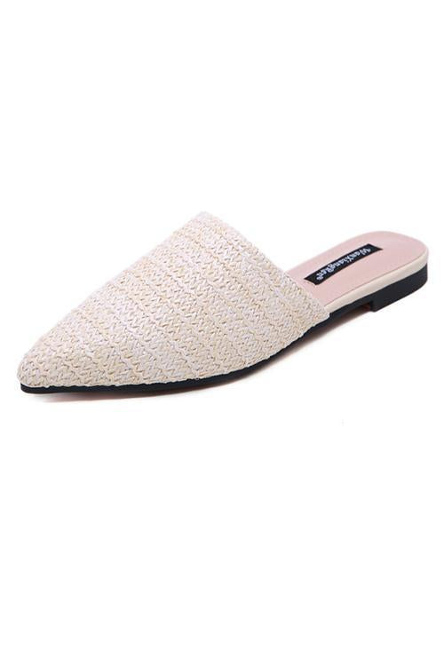 Straw Flat Mule