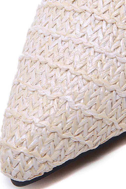 Straw Flat Mule