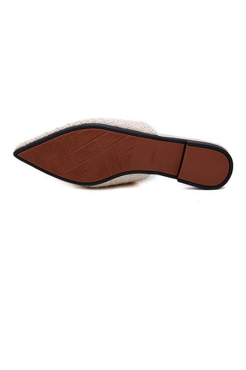 Straw Flat Mule