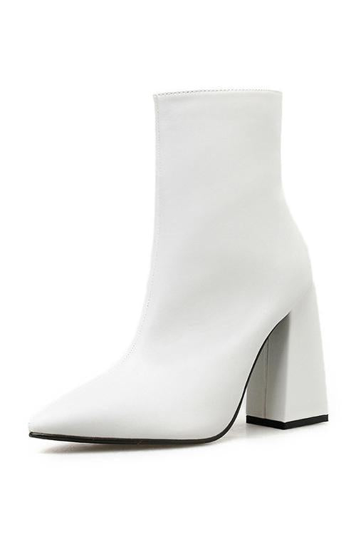 Pointed Toe High Heel Zipper Boots
