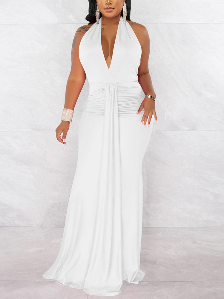 Halter Ruched Dress