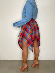 Plaid Midi Skirt