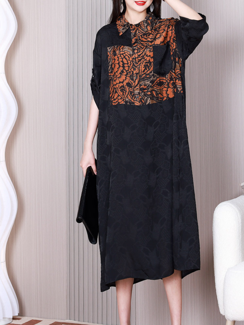 Wonderful Tonight Women's Lapel Collar A-line Dress
