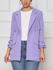 Casual Fringe Open Front Blazer