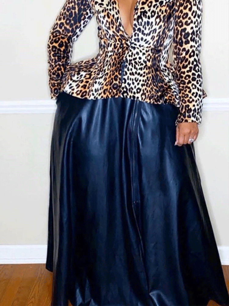 Irregular PU Skirt With Belt