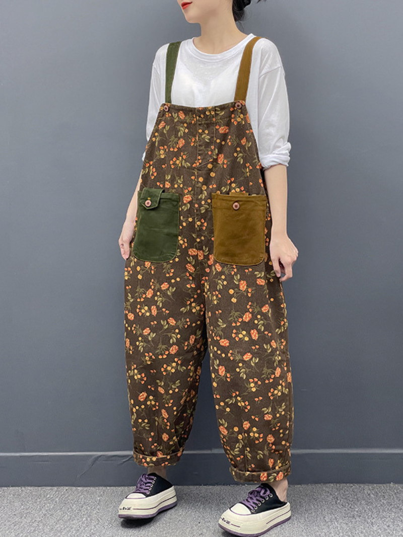 Women's Various Styles Printed Large Size Dungarees