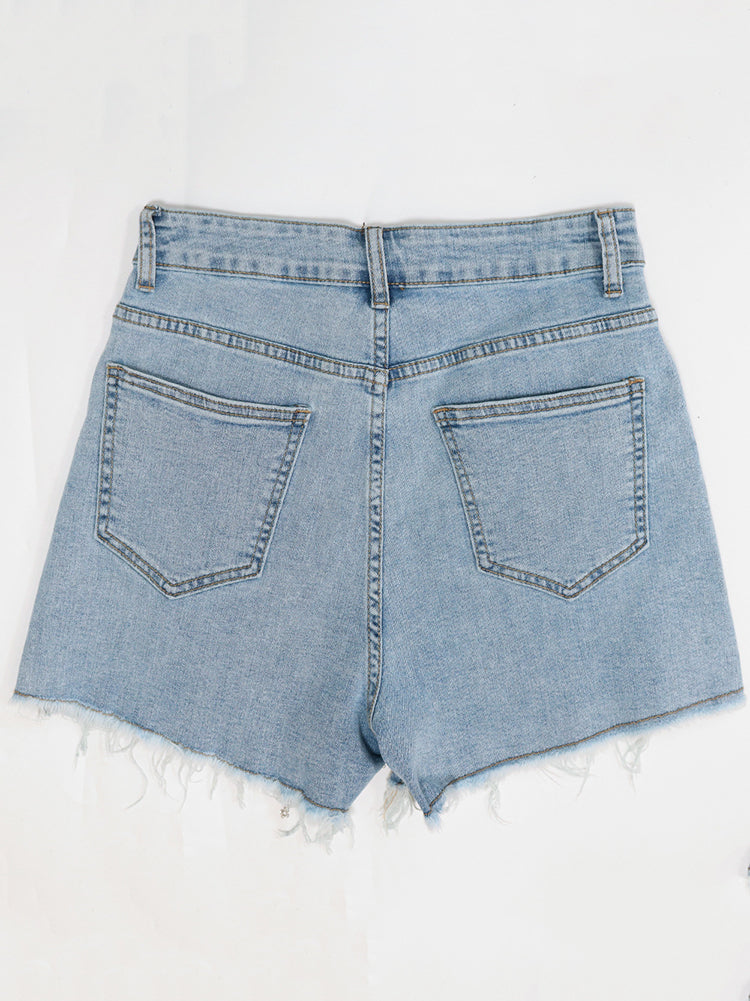 Pearl Decor Denim Shorts