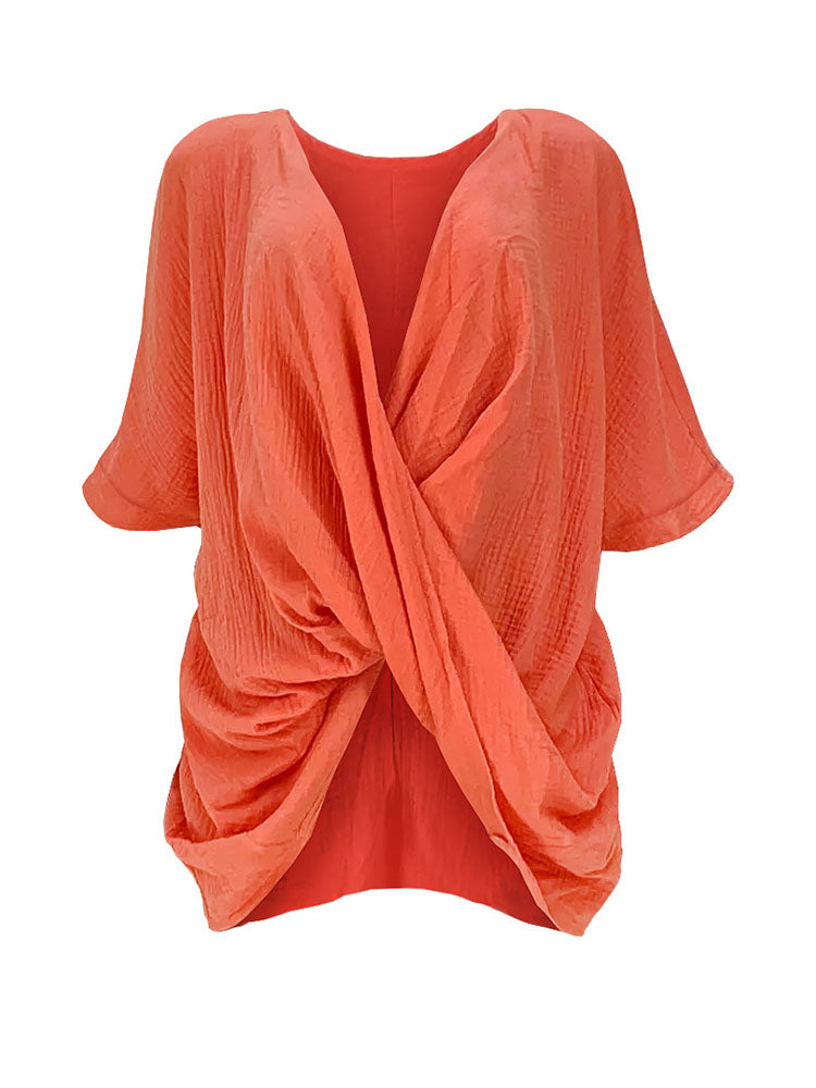 Loose Twist V-Neck Top