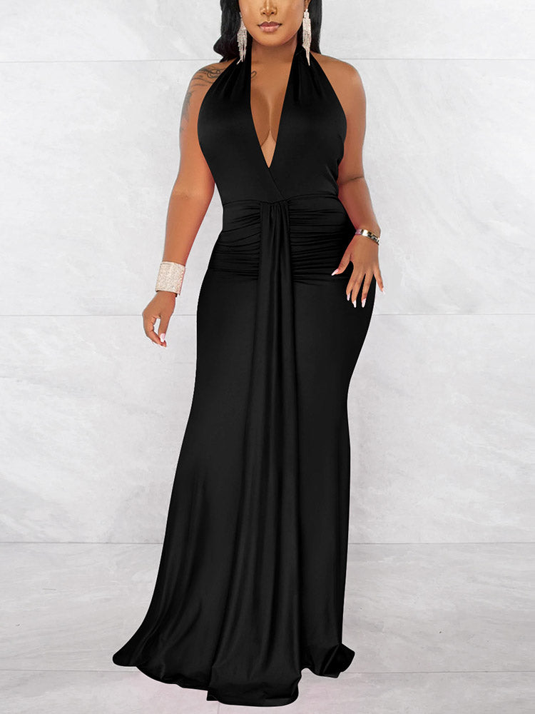 Halter Ruched Dress
