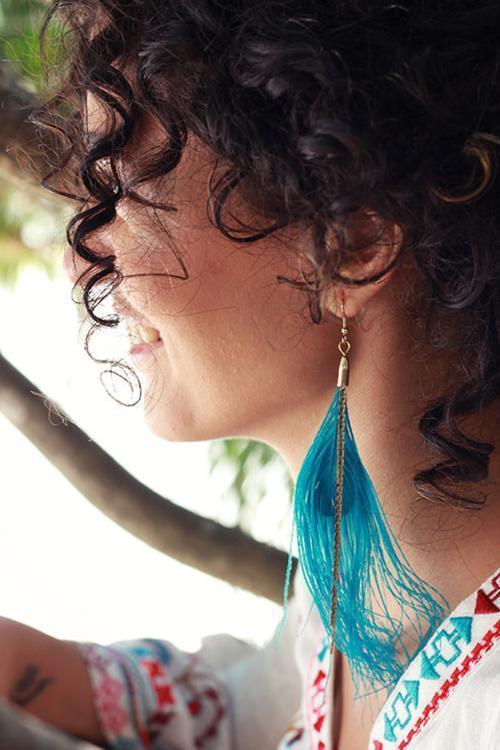 Peacock Feather Earring