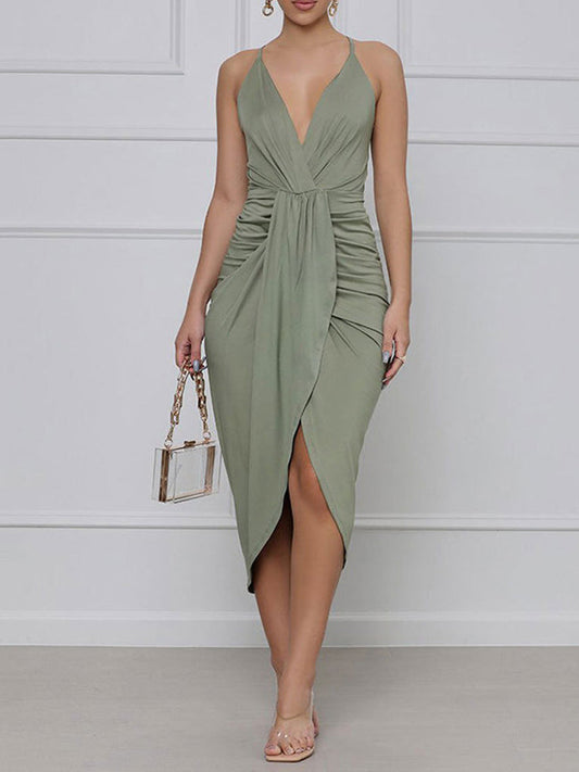 Ruched Irregular Cami Dress