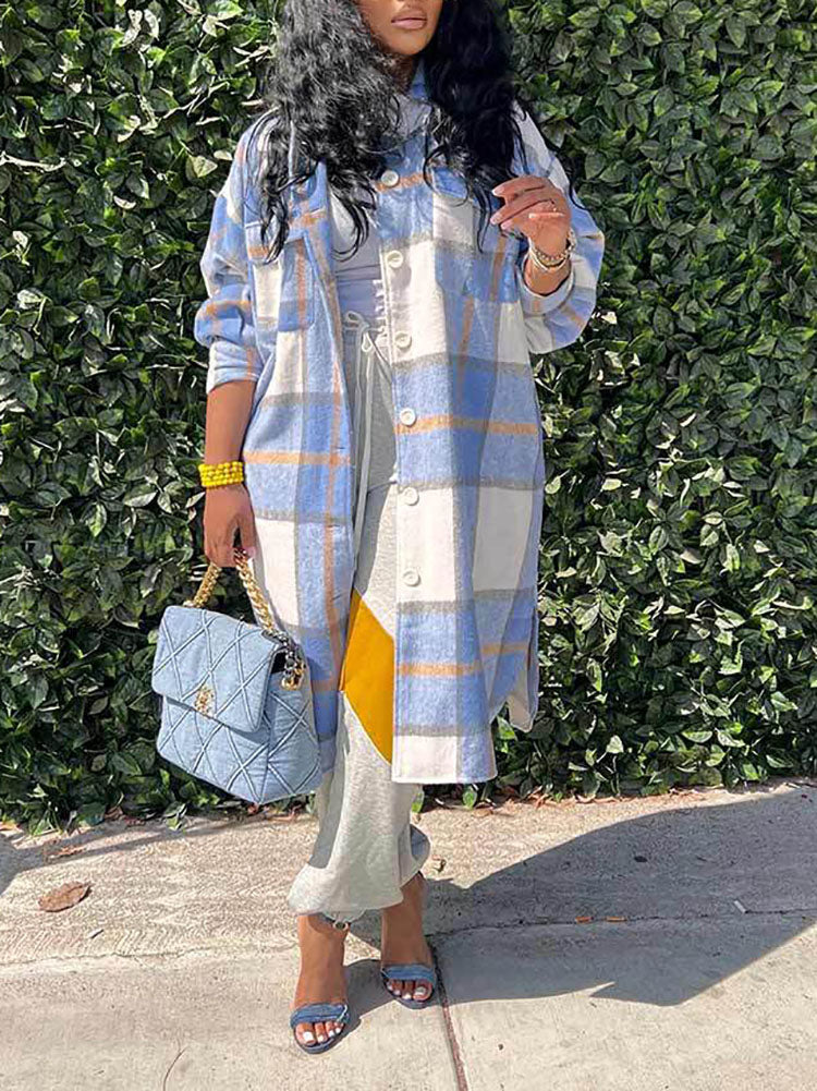 Plaid Cotton Cardigan