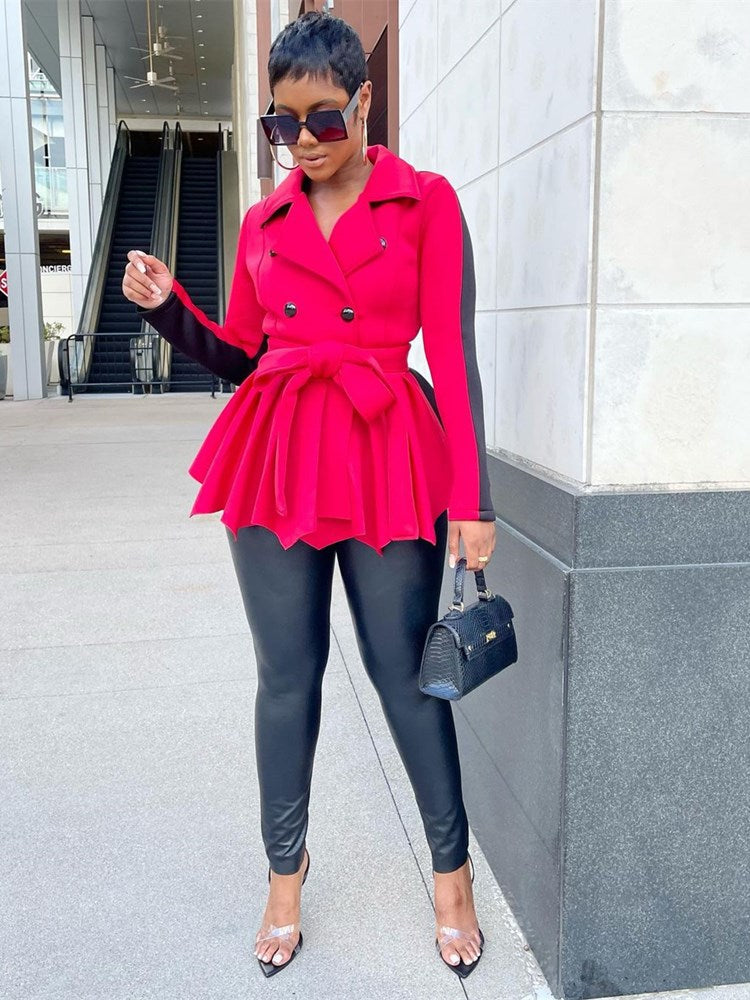 Peplum Double Breasted Blazer