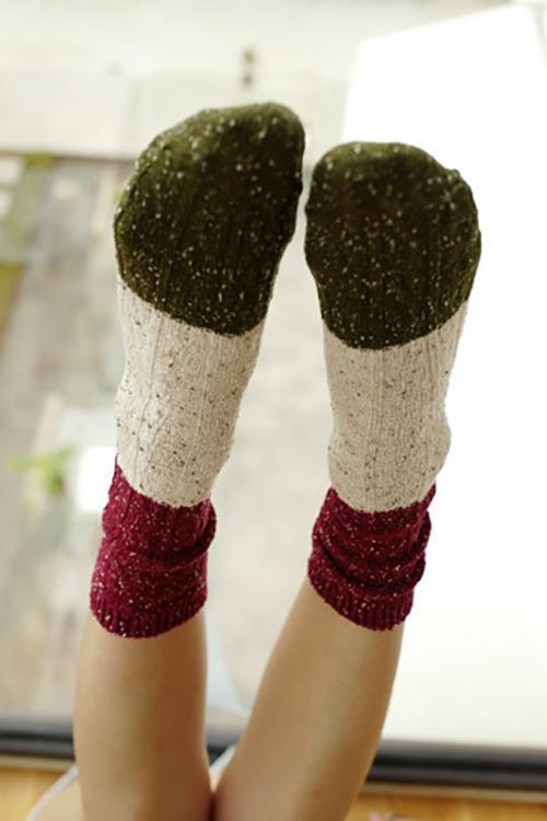 Crochet Color Block Socks