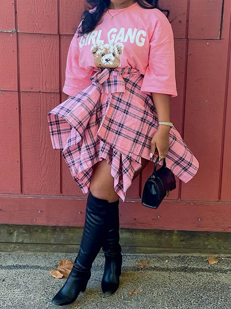 Plaid Midi Skirt