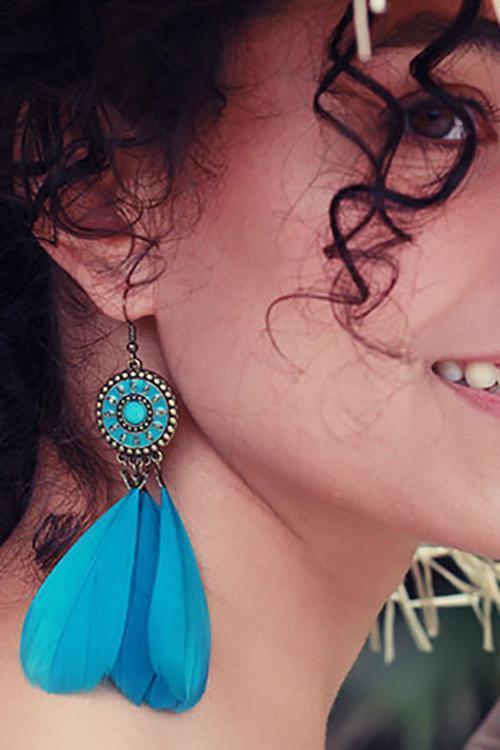 Vintage Feather Earring