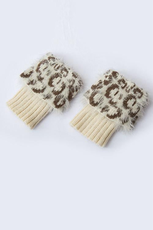 Silky Leopard Print Boot Cuffs