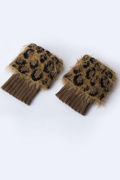 Silky Leopard Print Boot Cuffs