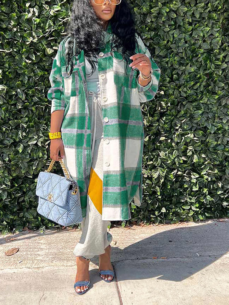 Plaid Cotton Cardigan