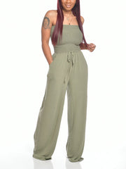 Strapless Wide Leg Jumpsuits