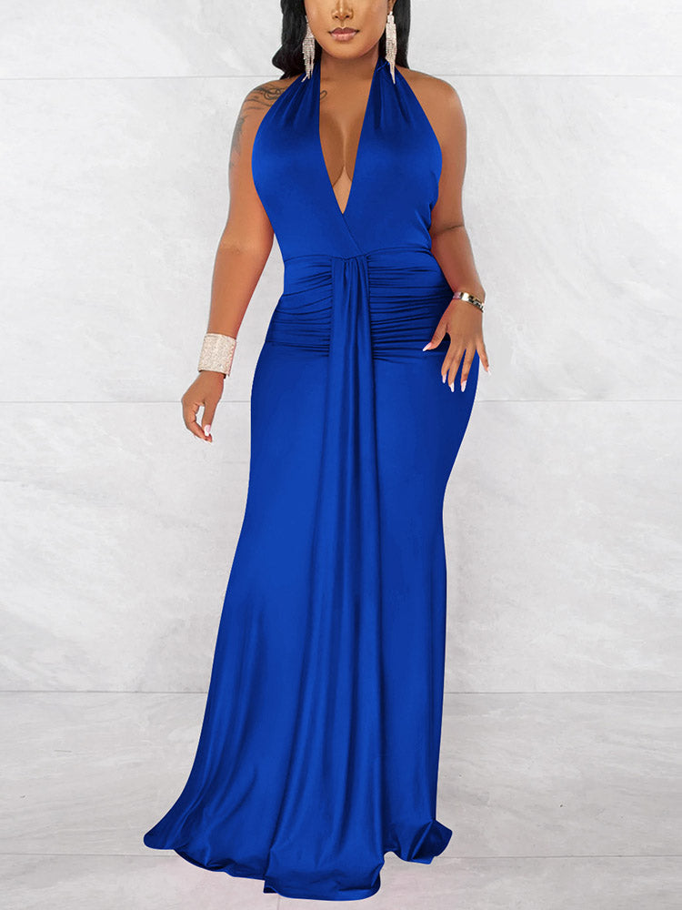 Halter Ruched Dress