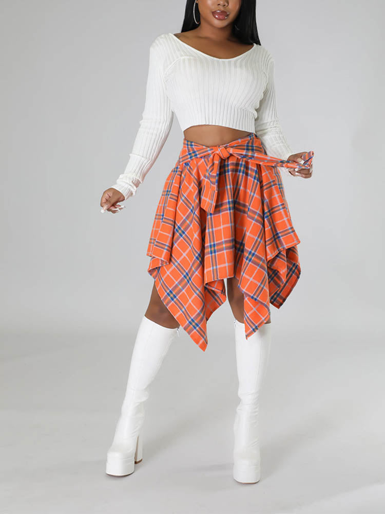 Plaid Midi Skirt