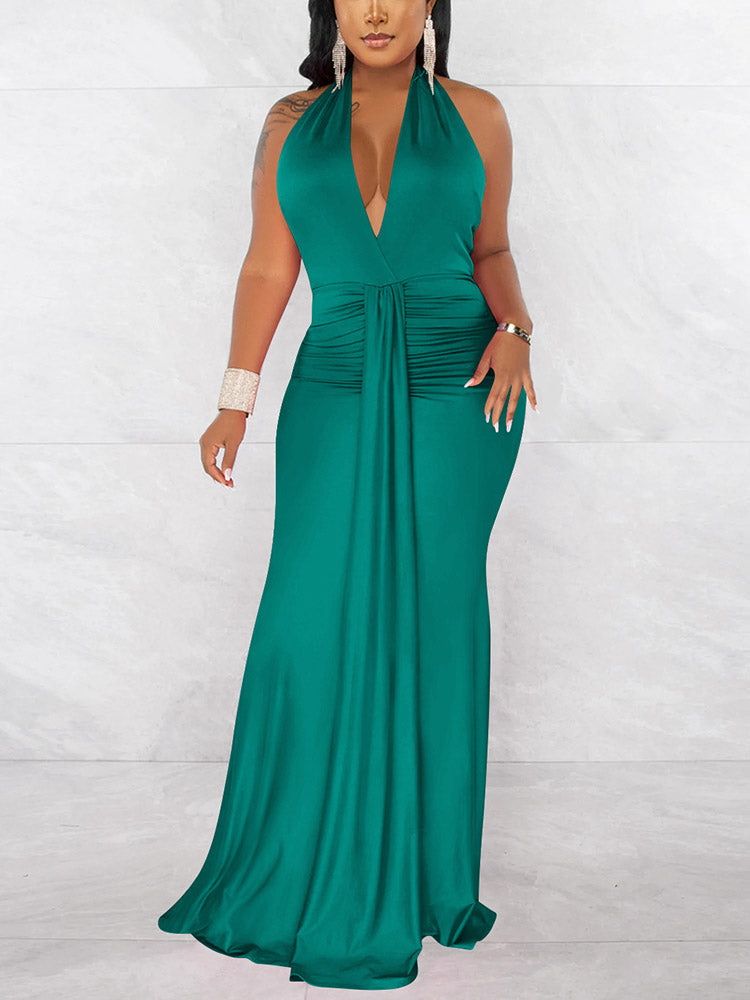 Halter Ruched Dress