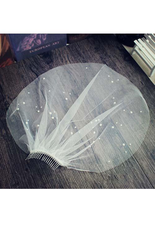 Pearl Hair Clip Veil