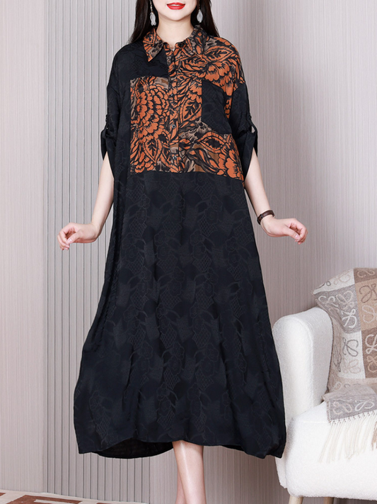 Wonderful Tonight Women's Lapel Collar A-line Dress