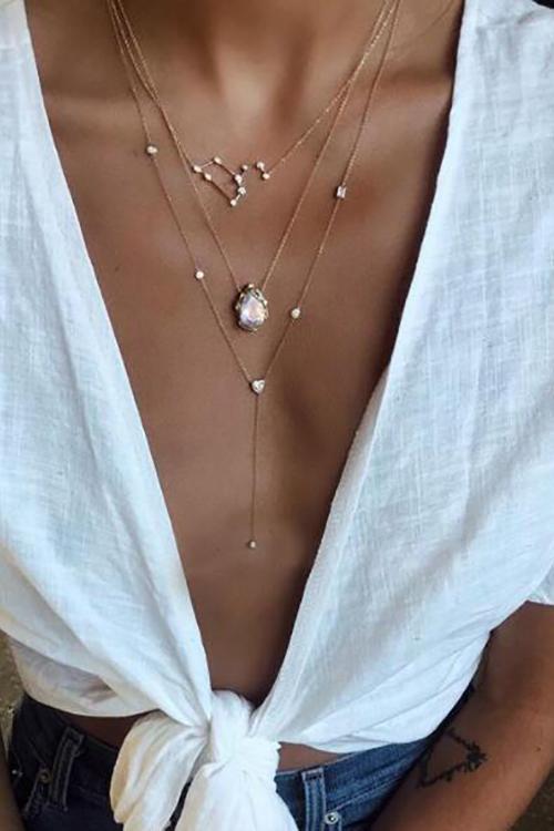 Rhinestone Layers Necklace