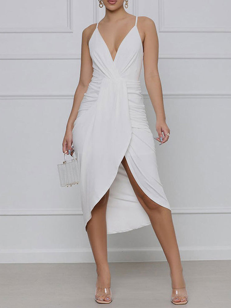 Ruched Irregular Cami Dress