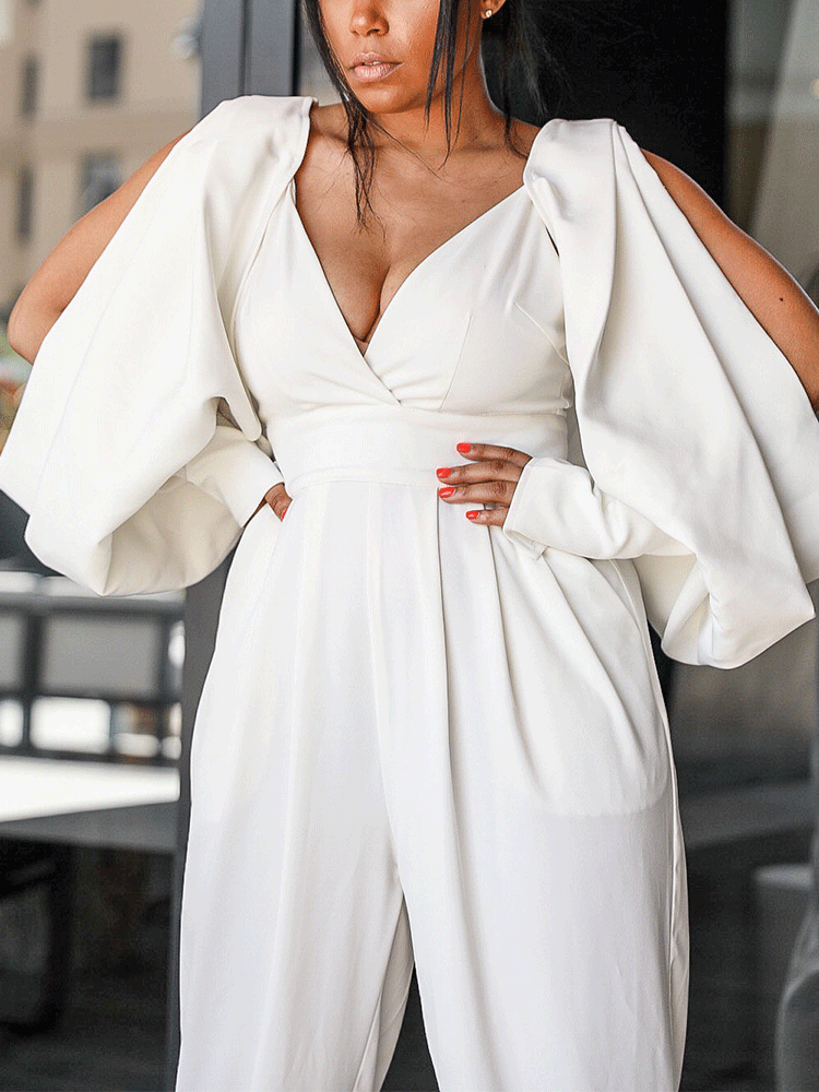 Irregular Long Sleeve Jumpsuit