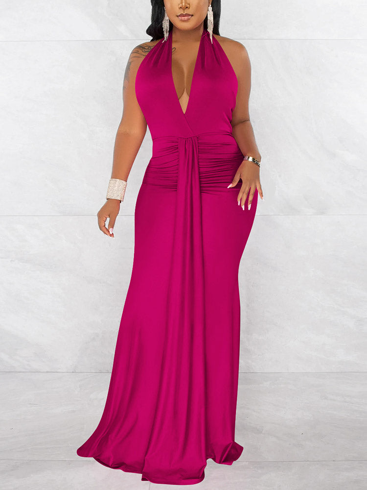 Halter Ruched Dress