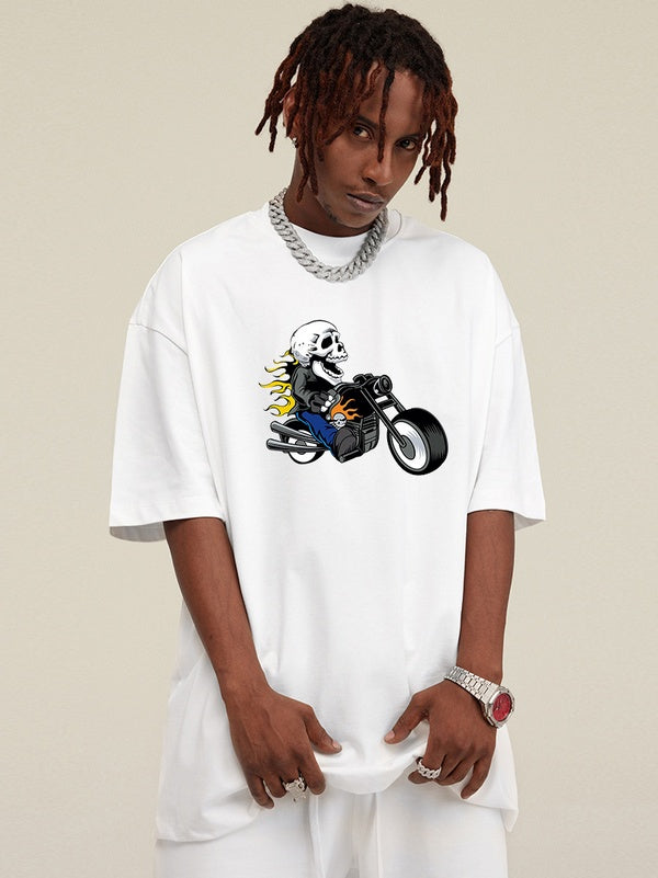 Rock Skull Motorcycle Oversized Tees