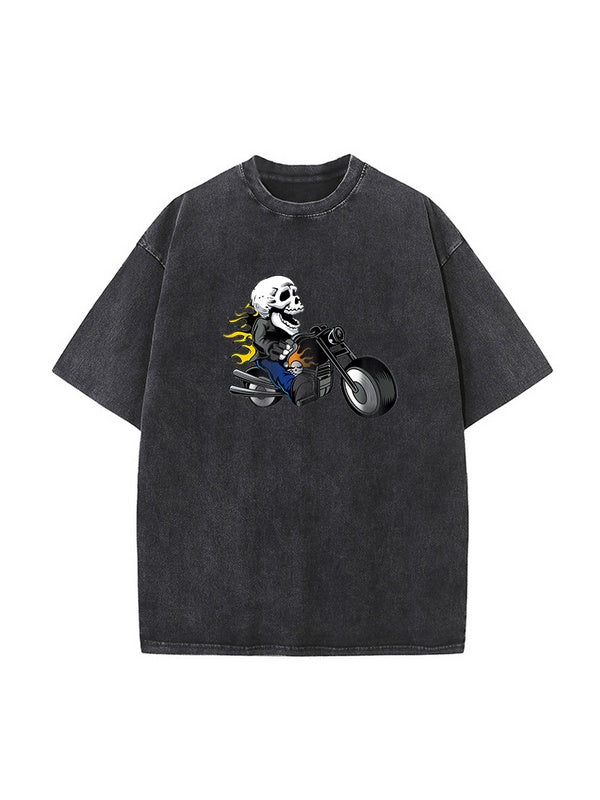 Rock Skull Motorcycle Oversized Tees