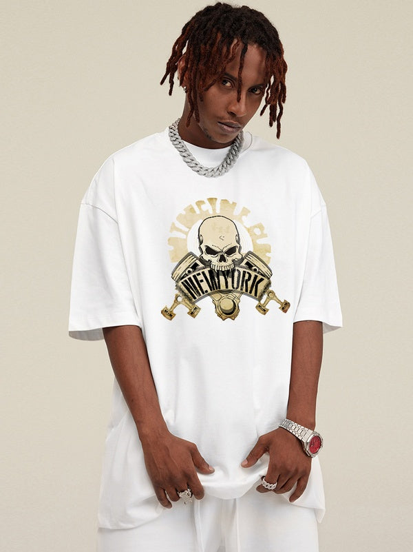 Street Skull Medal Oversized Tees