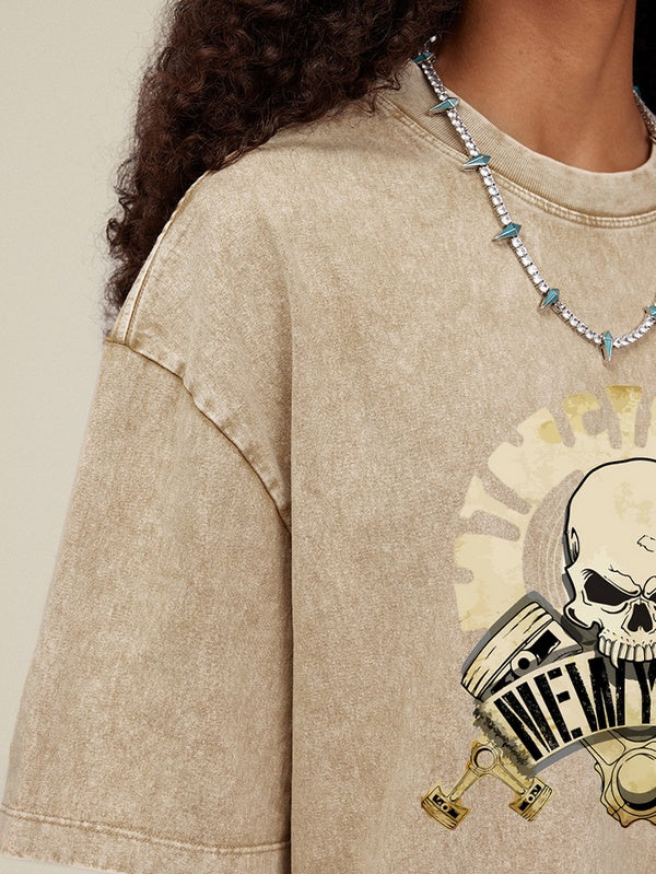 Street Skull Medal Oversized Tees