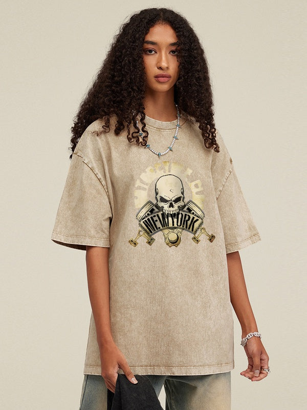 Street Skull Medal Oversized Tees